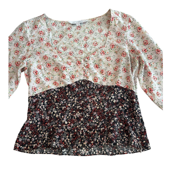 INTERMIX DORYLL 100% SILK FLORAL BLOUSE NWOT SIZE 8 - Picture 3 of 10